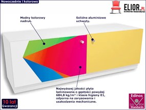 Komoda dla dziecka z kolorową grafiką Polin 7X - 3 kolory