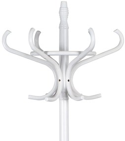 Drewniany masywny wieszak biały mat, 185 cm