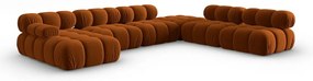Pomarańczowa aksamitna sofa 379 cm Bellis – Micadoni Home
