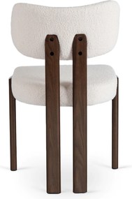 Zestaw Stół Rozkładany Ceramiczny REX 2 180-240 cm Biały Marmur/Orzech i 4 Krzesła Tapicerowane GRENADA Kremowe Nowoczesne