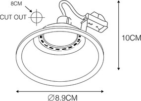 Inteligentny reflektor wpuszczany biały z WiFi GU10 - Dept