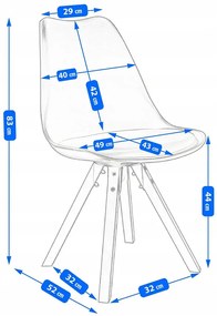 Czarne tapicerowane krzesło na bukowych nóżkach - Asos