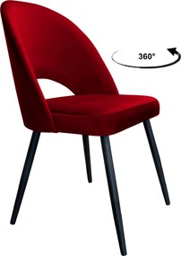 Krzesło Polo tkanina Welur noga metalowa krzesło tapicerowane do jadalni : Kolor nogi - Czarna stożek, Kolor tkaniny - VELVET - MG31, Typ siedziska - Siedzisko obrotowe 360°