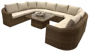 Rattanowy zestaw modułowy BORNEO LUXURY dla 8 osób (brązowy)