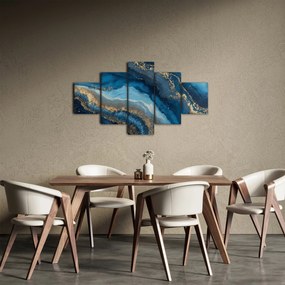 Obraz - Niebieska marmurowa abstrakcja (125x70 cm)