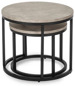 Zestaw Stolików Kawowych ROCKY 43 cm/53 cm Szary Beton Nowoczesny Loft