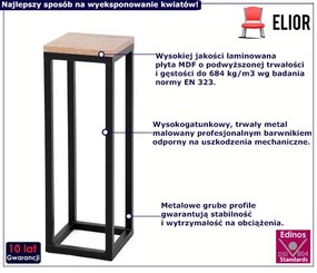 Industrialny metalowy stojak na kwiaty 60 cm Biały