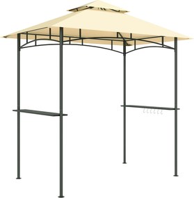 Outsunny Pawilon Grillowy z Oświetleniem LED 240 x 150 x 258 cm Odporny na Wodę i Ogień, Pergola z Podwójną Warstwą Dachu