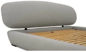 Jasnoszare tapicerowane łóżko dwuosobowe ze stelażem 140x200 cm Odette – Scandic