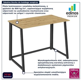 Składane biurko pod laptopa dąb artisan + czarny D7-K37