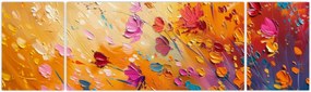 Obraz - Malowanie kolorowych kwiatów (170x50 cm)