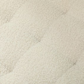 HOMCOM Okrągły stołek z miejscem do przechowywania, wiekiem i nogami z drewna, pufa do salonu, przedpokoju, sypialni, kremowobiały