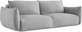 Kanapa 3-osobowa z funkcją spania - z tkaniny szenilowej - jasny szary - LEILA