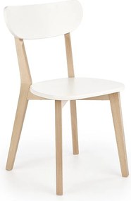 Krzesło drewniane BUGGI białe/buk