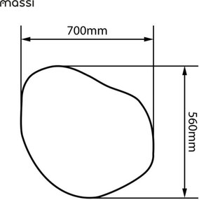Lustro o nieregularnym kształcie oszlifowane podświetlane MERINGO LED | Różne rozmiary | Różne kolory szkła : Kolor tafli szkła - Srebrny, Rozmiar - 70 x 56 cm