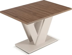 Stół Prostokątny Rozkładany CLARK 120-160 cm Orzech/Kaszmir Japandi