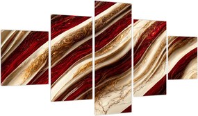Obraz - Złoto - biała tekstura (125x70 cm)