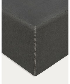 Czarne tapicerowane łóżko dwuosobowe ze schowkiem 160x200 cm Matters – Kave Home