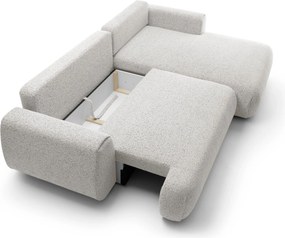 Masseno Narożnik ZEST z funkcją spania i pojemnikiem na pościel Narozniki L, Rozkładana sofa - Szary, PUENTE 80