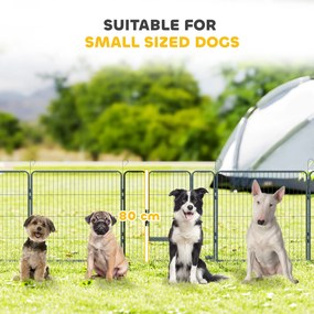PawHut Kojec dla szczeniąt, 16-częściowy składany wybieg z drzwiami dla małych i średnich psów, 3,2 x 3,2 x 0,8 m, Grau | Aosom PL