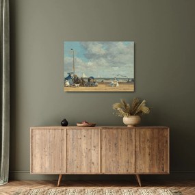 Obraz na szkle - Eugène Boudin, Beach  at Trouville, reprodukcje (70x50 cm)