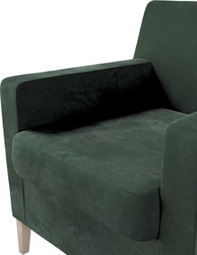 Pokrowiec na fotel Karlstad kolor zielony tkanina połyskliwa, welwetowa