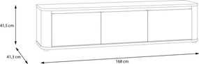 Trzydrzwiowa szafka RTV Breathtaker 170 cm, kolor terakota