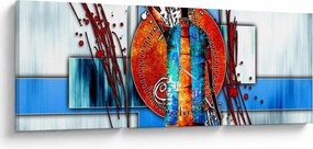 Obraz przedstawiający starożytną osobę (z zegarem) (90x30 cm)