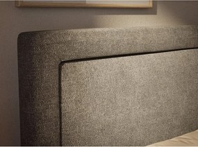 Szare łóżko kontynentalne ze schowkiem 200x200 cm Fresco – Maison de Rêve