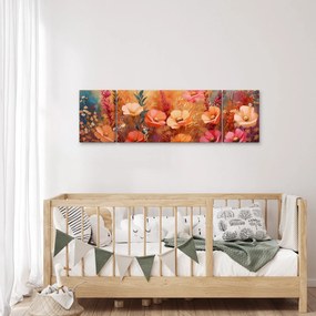 Obraz - Kwiaty łąkowe, malarstwo (170x50 cm)
