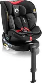 Lionelo - Obrotowy fotelik samochodowy z bazą NAVY i-Size 40-150 cm czarny/czerwony