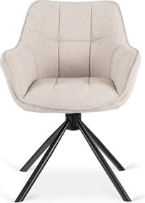 Zestaw Stół Rozkładany VERONA 160-240 cm Dąb/Czarny i 4 Krzesła PEONY 2 Beżowe