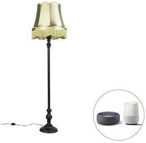 Inteligentna lampa podłogowa czarna z abażurem babci zielonym w tym Wifi A60 - Classico klasyczny/Antyczny Oswietlenie wewnetrzne