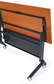 Mobilny stół PRIMO MOVE, 1800 x 600 mm, podstawa biała, wenge