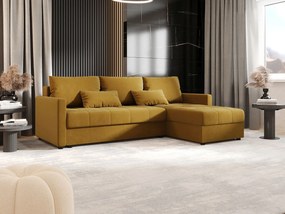 BEDANTE narożnik MOS L BIS Itaka 33 pomarańczowy prawa z funkcją spania sofa w kształcie litery L z pojemnikiem na pościel sofa do salonu kanapa sofa rozkładana