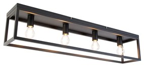 Inteligentna lampa sufitowa czarna 99,5 cm w tym 4 WiFi A60 - CagePrzemysłowy Oswietlenie wewnetrzne