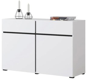 Komoda CROSS 2D2S 119cm biała/czarna HELVETIA