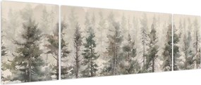 Obraz - Pine forest I., aquarel (170x50 cm)