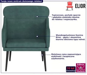 Elegancki ciemnozielony fotel wypoczynkowy - Sentar