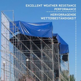 Plandeka JAGO 650 g/m², aluminiowe oczka, niebieska, 5x7 m