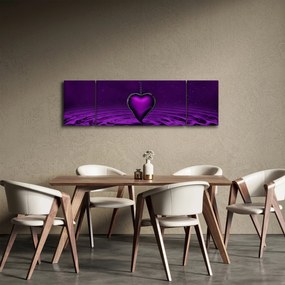 Obraz fioletowego serca (170x50 cm)