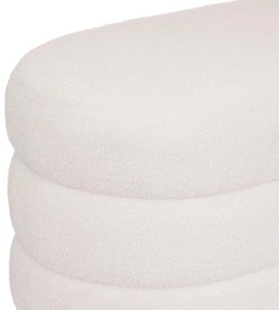 Pufa do salonu Sinan, materiał z efektem boucle, 100 x 40 cm