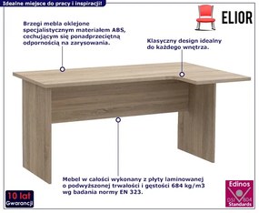 Skandynawskie duże biurko narożne dąb sonoma Agos 5X