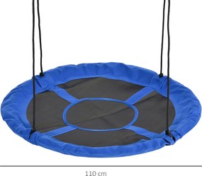 Outsunny Huśtawka wieszakowa niebieska odporna na warunki atmosferyczne do 100 kg z regulowanymi sznurami | Aosom PL