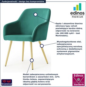 Zestaw 6 zielonych krzeseł w stylu glamour - Terviso 3X