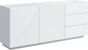 Komoda Asha 167 cm dwudrzwiowa z szufladami - biały mat