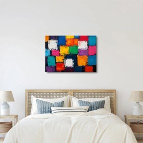 Obraz - Obraz z kolorowymi kwadratami (70x50 cm)