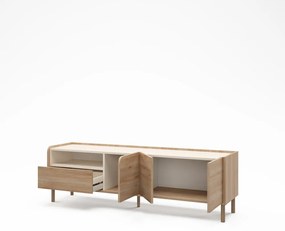 Szafka pod TV w dekorze dębu w naturalnym kolorze 180x55,5x44 cm Monza – Marckeric