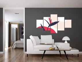 Obraz - Różowa abstrakcja kwiatowa N⁰1 (125x70 cm)