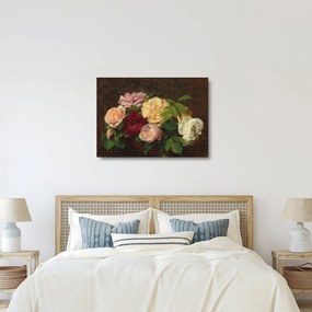 Obraz na szkle - Henri Fantin-Latour, Roses de Nice on a Table, reprodukcje (70x50 cm)